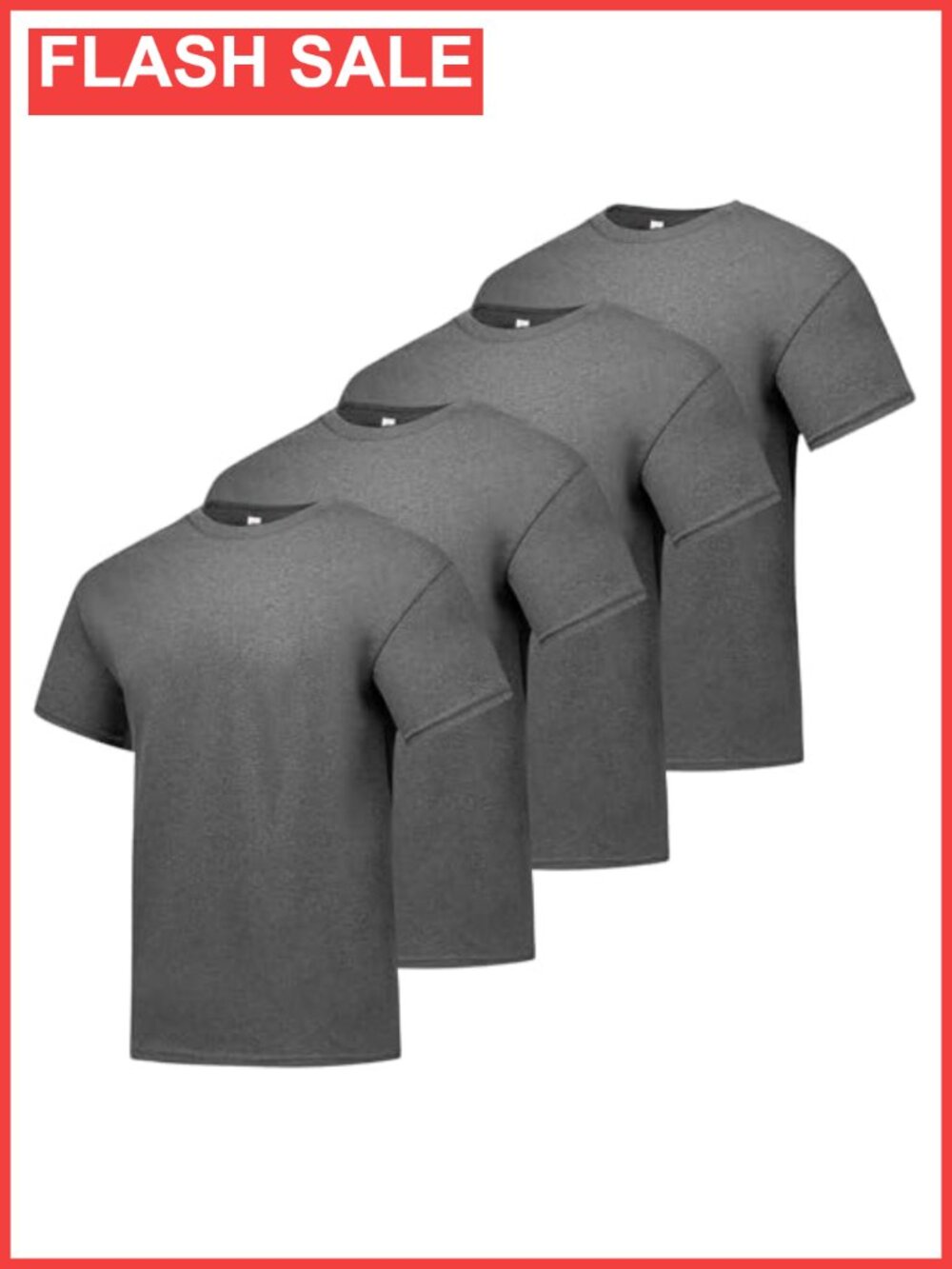 Men's Crewneck Cotton T-Shirt 4-Pack Short Sleeve Big & Tall Tees